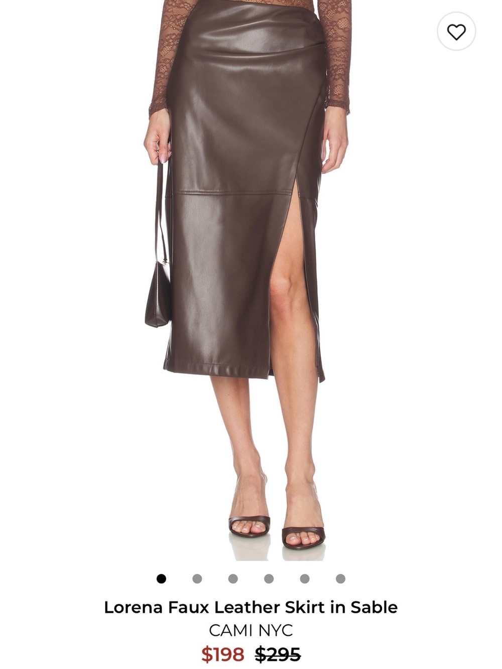 CAMI NYC Butter Soft Vegan Leather Midi Skirt with Side Slit